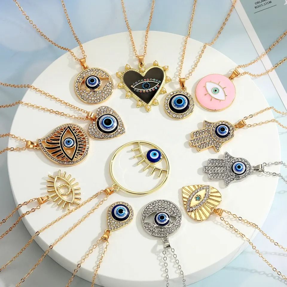 Gold and sale blue necklace