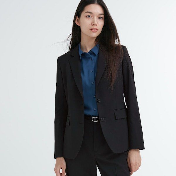 Uniqlo Women M Stretch Tailored Jacket Blazer Black Women s