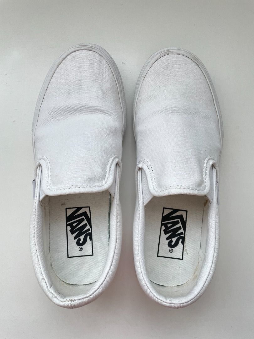 White slip on hotsell vans sale womens