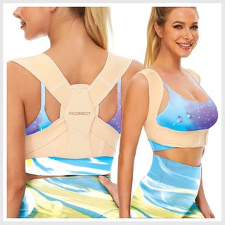 Posture Corrector for Women and Men,Adjustable Upper Back Brace, Breathable Back  Support straightener, Providing Pain Relief from Lumbar, Neck, Shoulder,  and Clavicle, Back Large