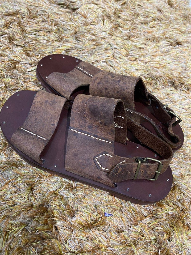 Hand Made in Italy Men's Vintage Leather Tire Sandals Size 7/8 Wide | eBay