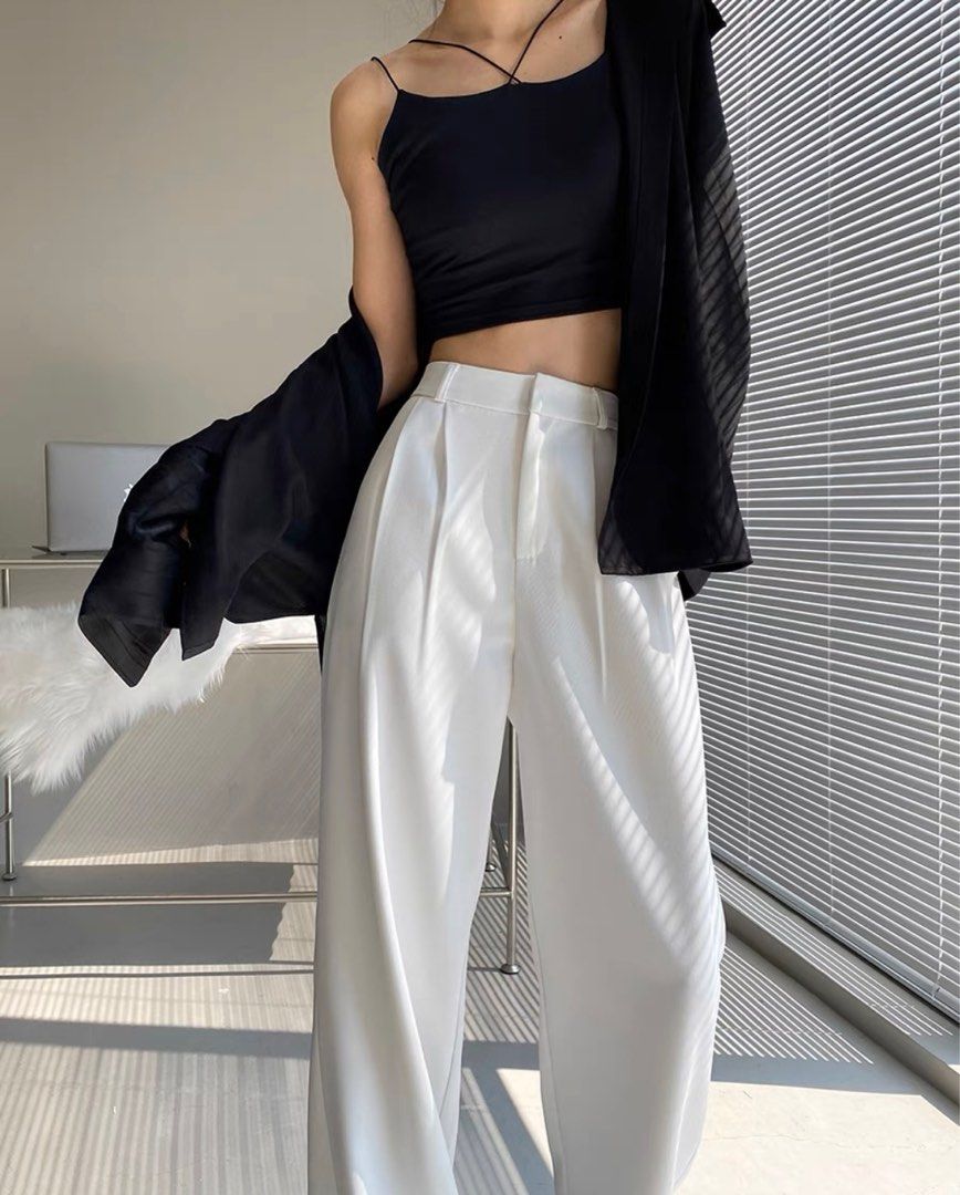 White satin palazzo best sale pants