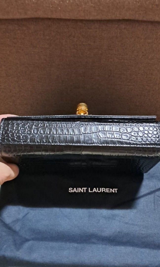 YSL Saint Laurent Croc embossed small Kate bag with tassel at 1stDibs  small  kate tassel in crocodile-embossed leather, ysl kate crocodile bag, kate  small with tassel in embossed crocodile shiny leather