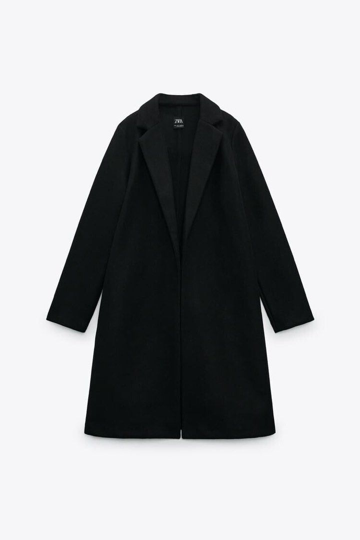 Zara lapel coat women's clearance