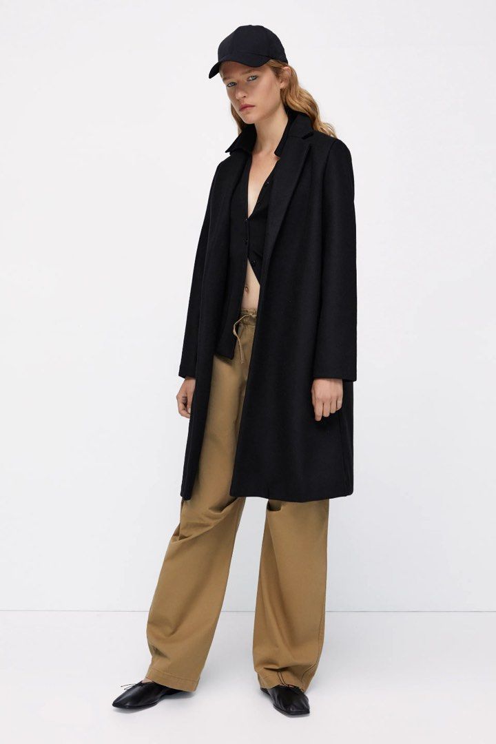 lapel coat zara