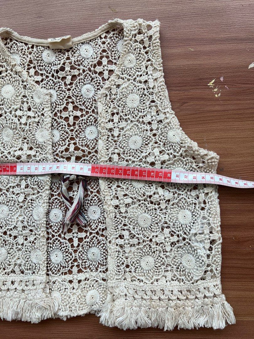 Zara girls crochet knitted vest seethrough bohemian 2yk fairycore