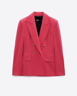 Zara hot pink double breasted blazer S on tag