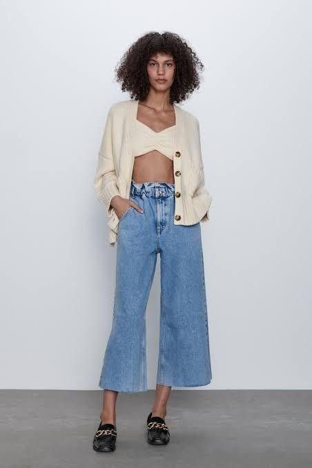 Paperbag wide leg jeans hotsell