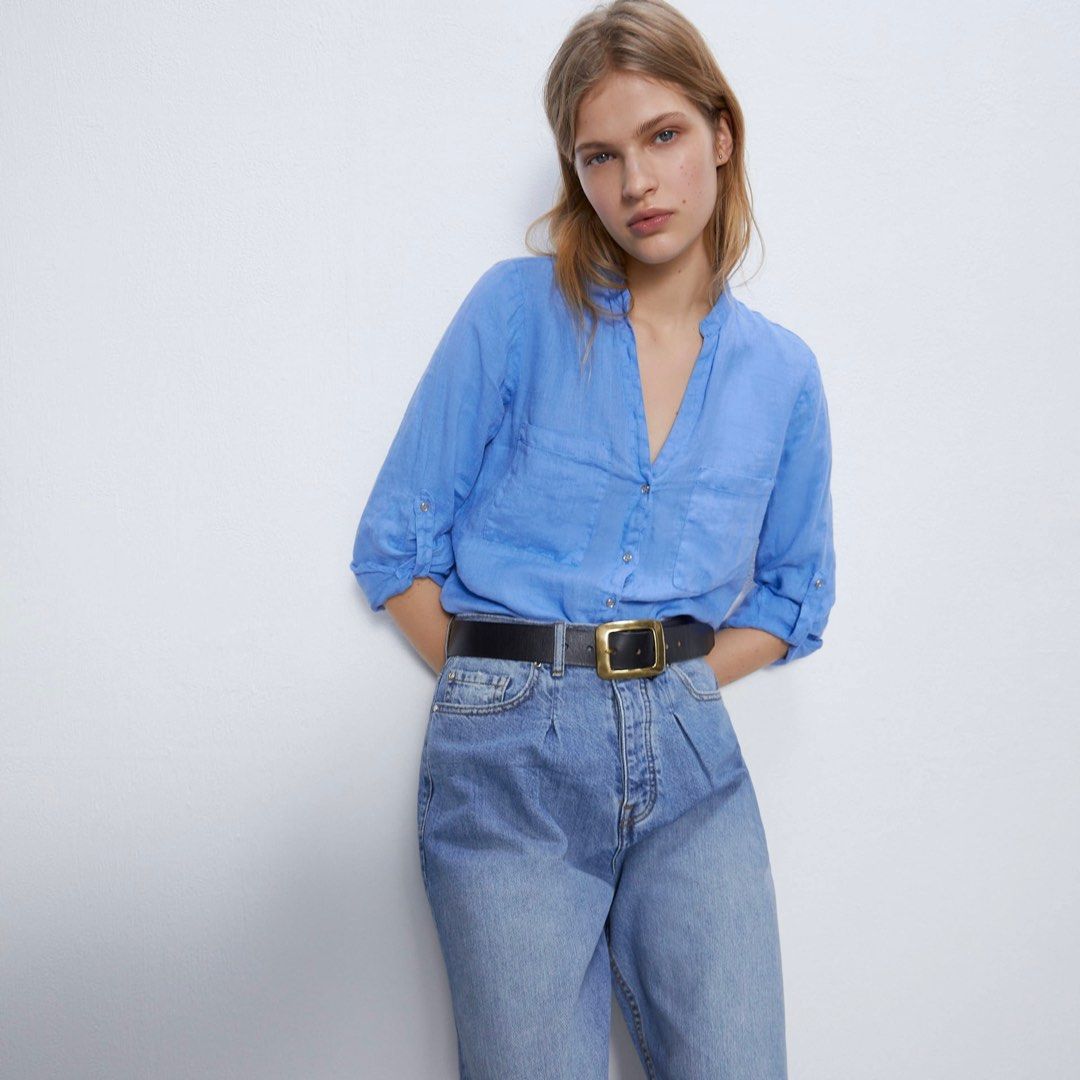 linen blouse with pockets