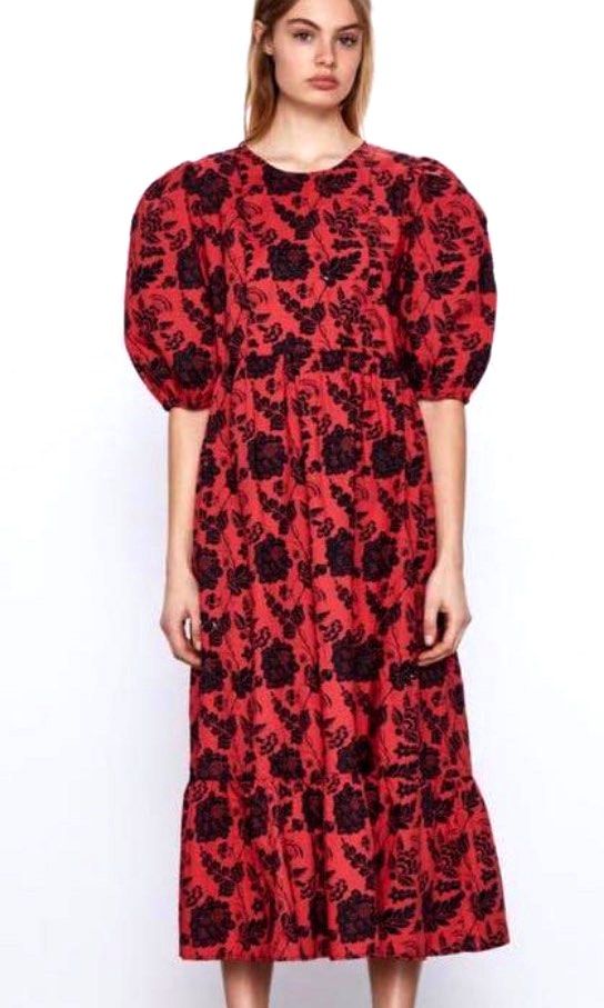 Zara sequin floral best sale dress