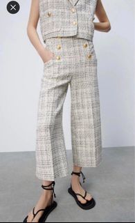Zara Tweed Buttoned Pant NWT