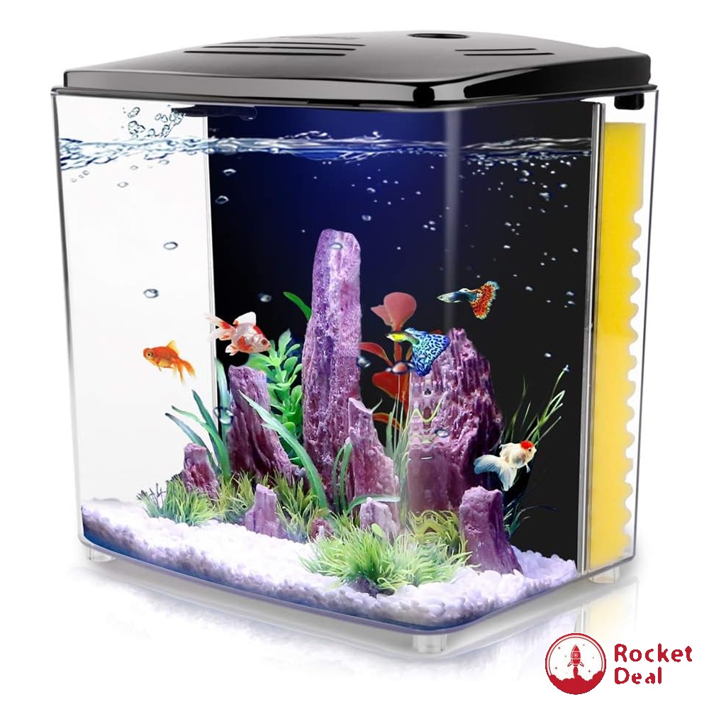 1.2 Gallon Aquarium Starter Kits , Aquariums Square Betta Fish Tank