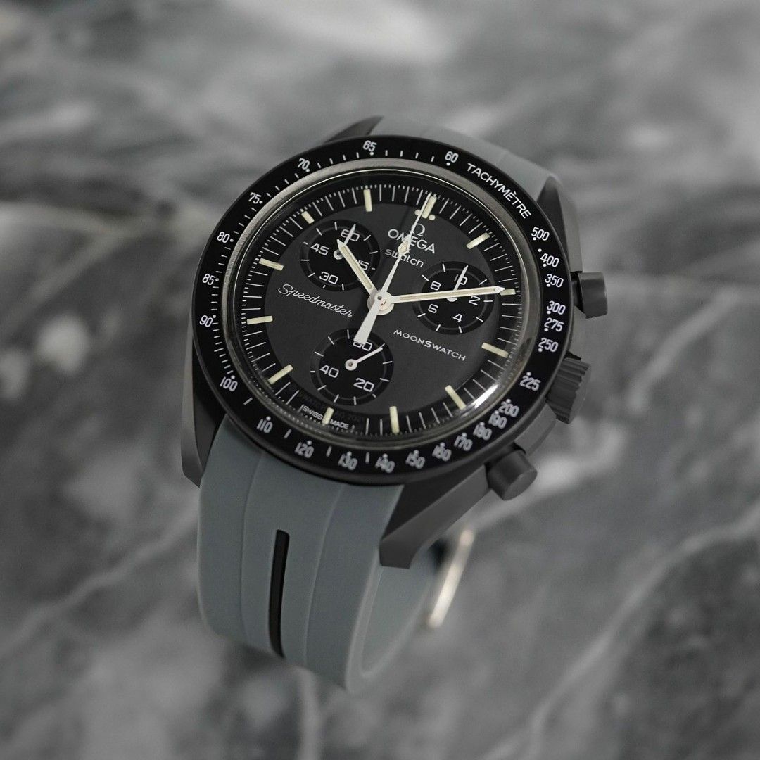 RUBBER STRAP FOR OMEGA X SWATCH MOONSWATCH - CORSA BLACK