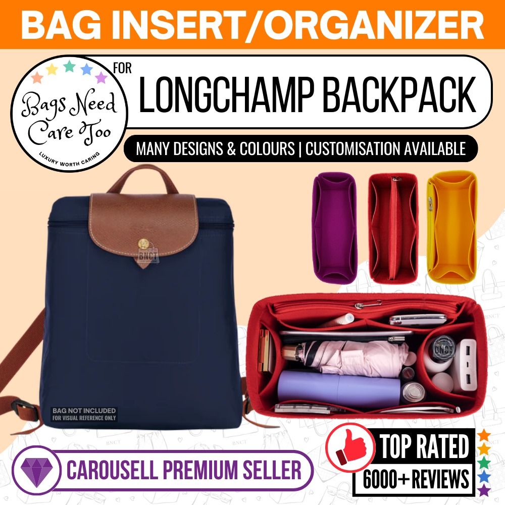 Longchamp Original Backpack Bag Organizer Felt Bag In Bag Customized Organiser Many Designs Colours