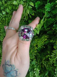 ￼

Sterling Silver Ring, Natural African Amethyst Ring With 92.5 Silver