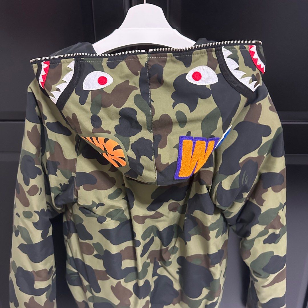 Bape a bathing ape camo shark hooded top coat jacket