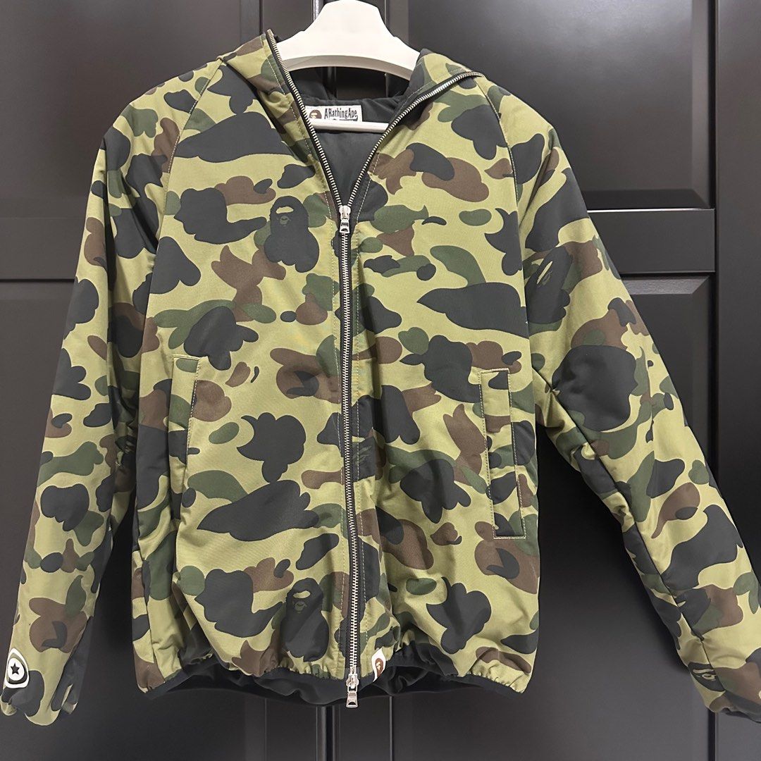 Bape a bathing ape camo shark hooded top coat jacket