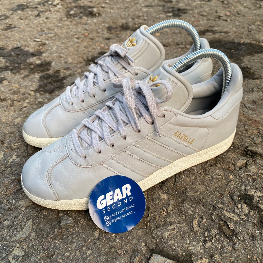 Adidas gazelle on sale leather grey