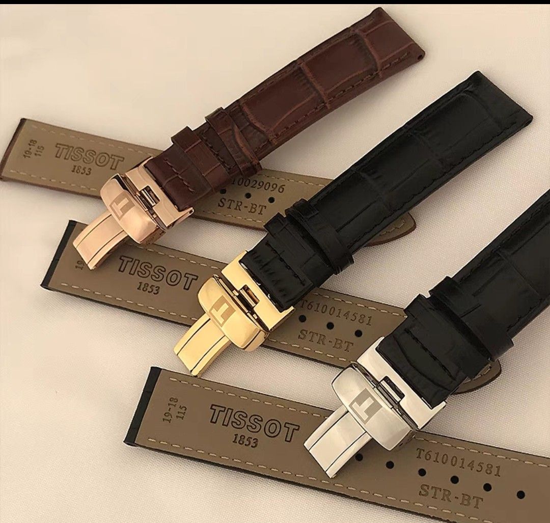AFTERMARKET TISSOT LEATHER STRAP WITH STAINLESS STEEL FOLDING CLASP