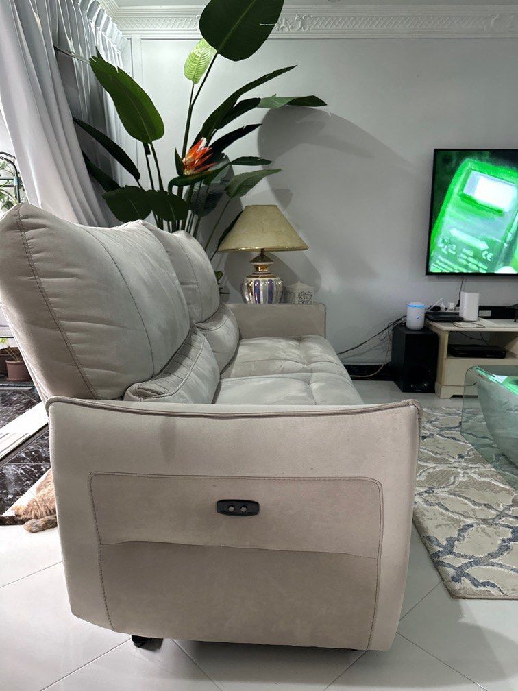 Alcantara Reclining Sofa, Furniture & Home Living, Furniture, Sofas on  Carousell