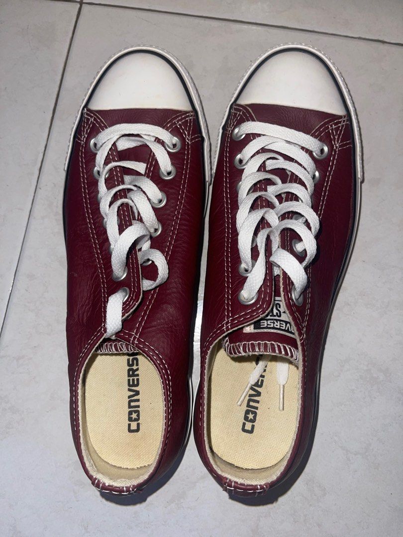 Maroon converse cheap slip ons