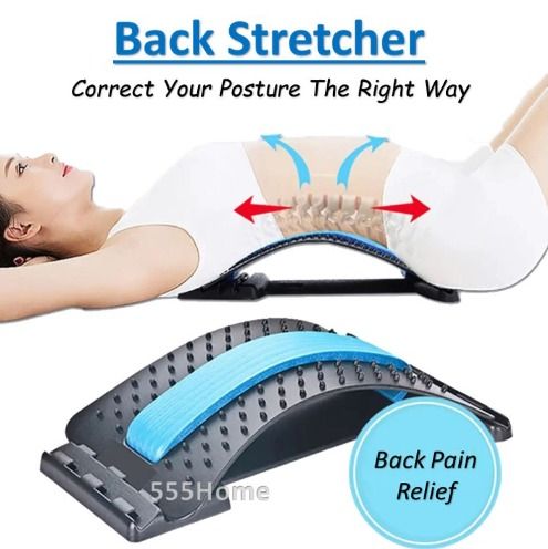 MOOCOO Back Stretcher for Back Pain Relief Device with Magnet White 