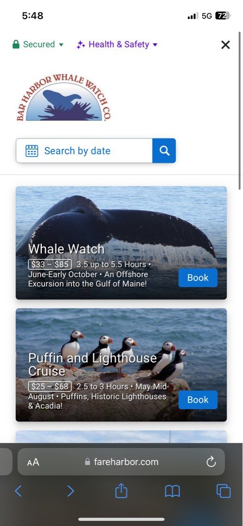 Bar Harbor Whale Watch Co., Maine, USA, Tickets & Vouchers, Flights