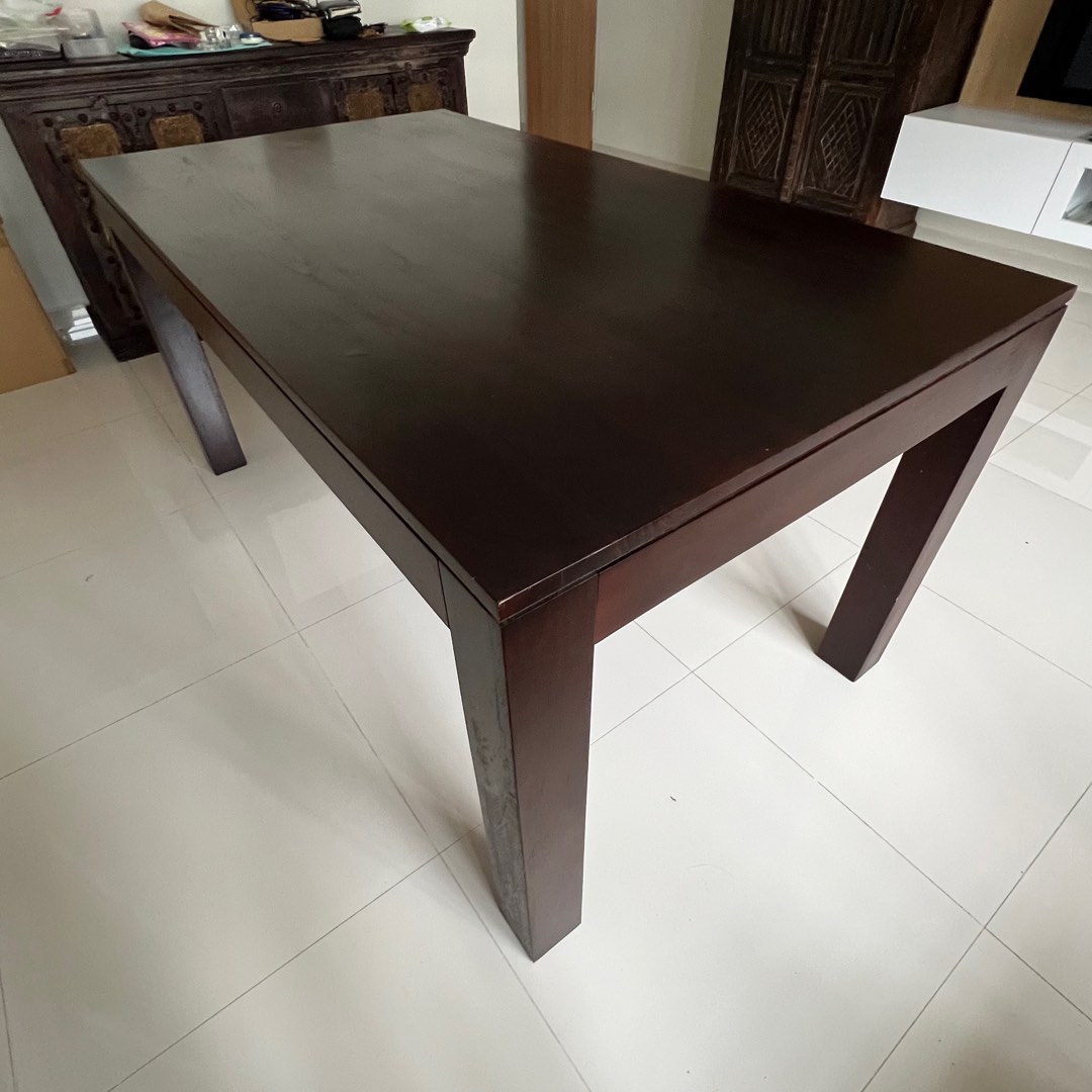 Beautiful Dark Wooden Dining Table, Furniture & Home Living, Furniture