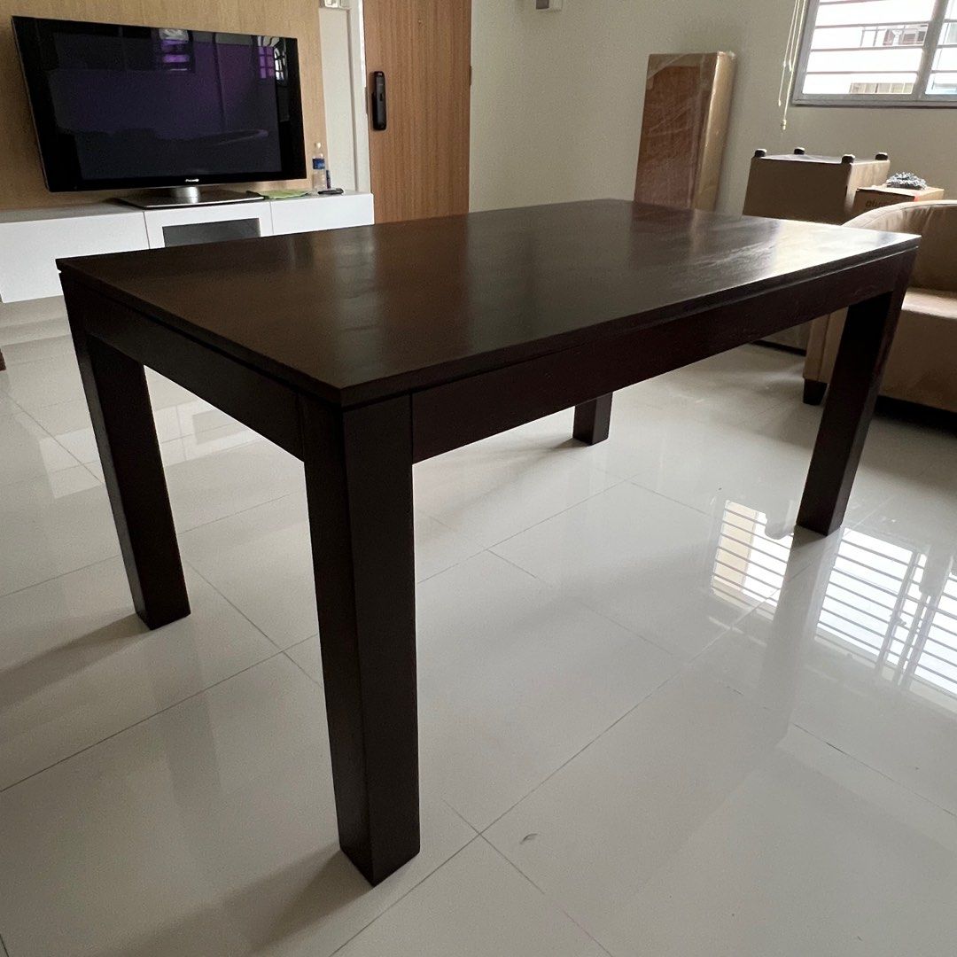 Beautiful Dark Wooden Dining Table, Furniture & Home Living, Furniture