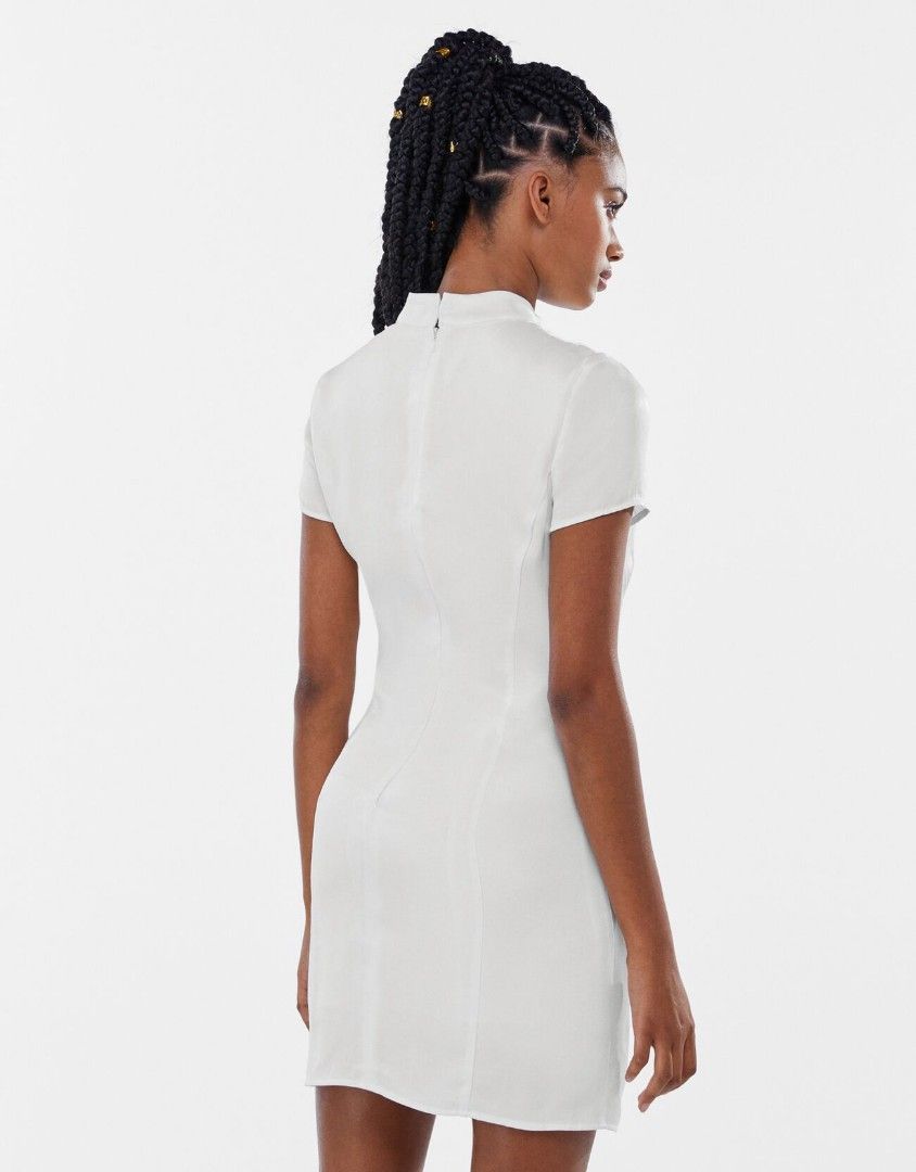 BERSHKA - WHITE MINI DRESS, Women's Fashion, Dresses & Sets, Dresses on  Carousell