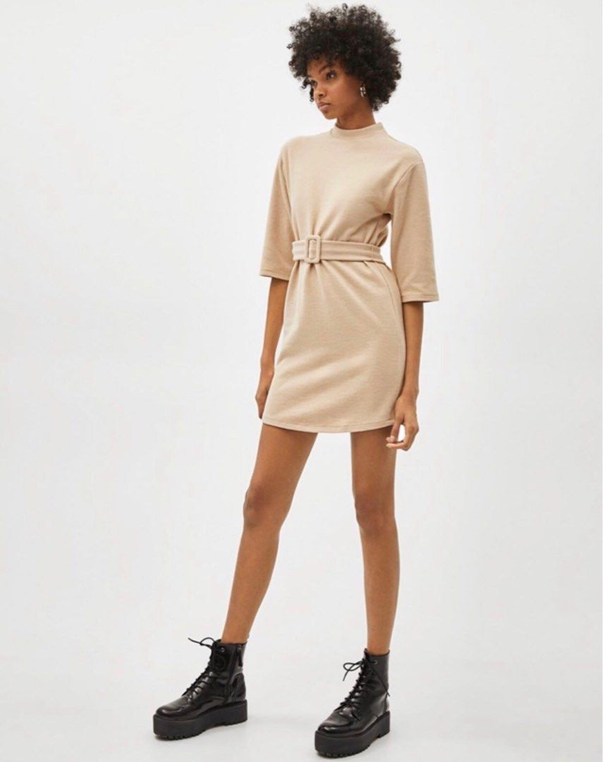 Bershka Knitted Dress with Belt Women s Fashion Dresses Sets