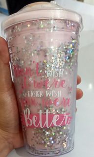Botol Minum Pink Glitter FREE ONGKIR