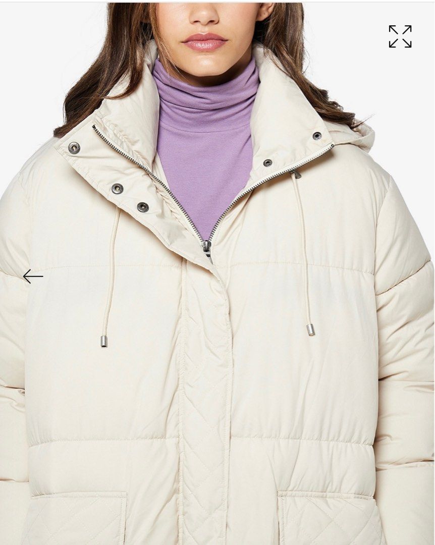 Ladies cream 2024 puffer coat