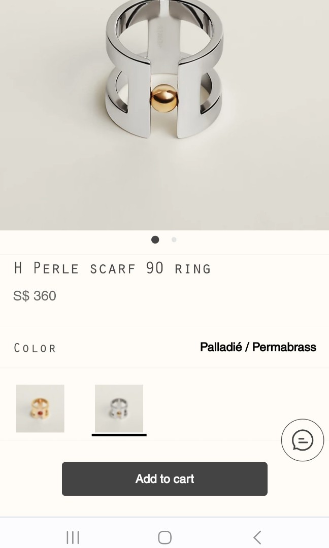 H Perle scarf 90 ring