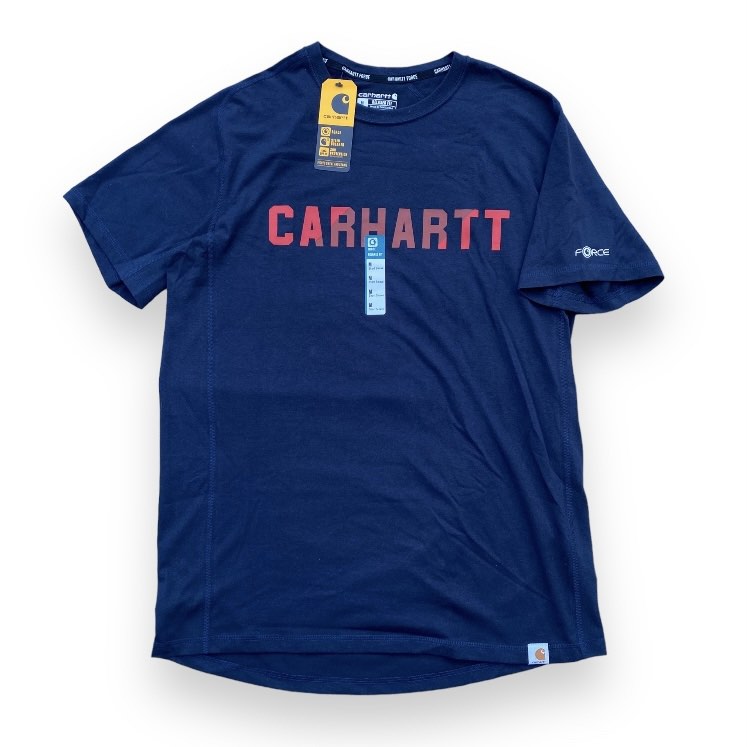 Carhartt Force Relaxed Fit Midweight (Navy Blue), Men's Fashion, Tops ...