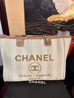 Chanel Deauville Tote Medium beige, Luxury, Bags & Wallets on