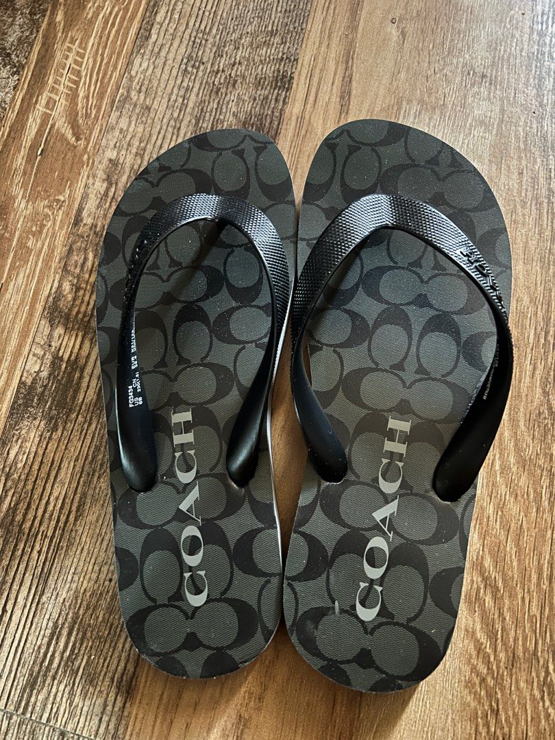 Coach black slippers online