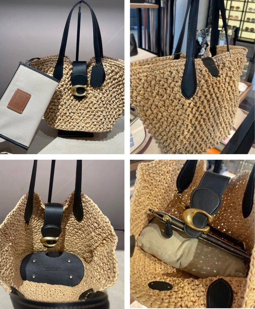 Coach straw tote, Women's Fashion, Bags & Wallets, Shoulder Bags on ...
