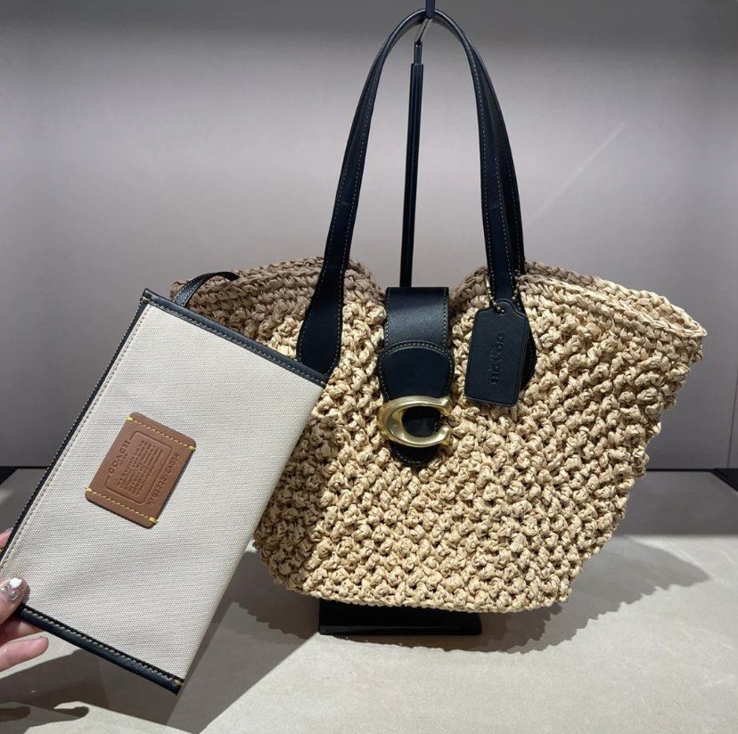 Coach straw tote, Women's Fashion, Bags & Wallets, Shoulder Bags on ...