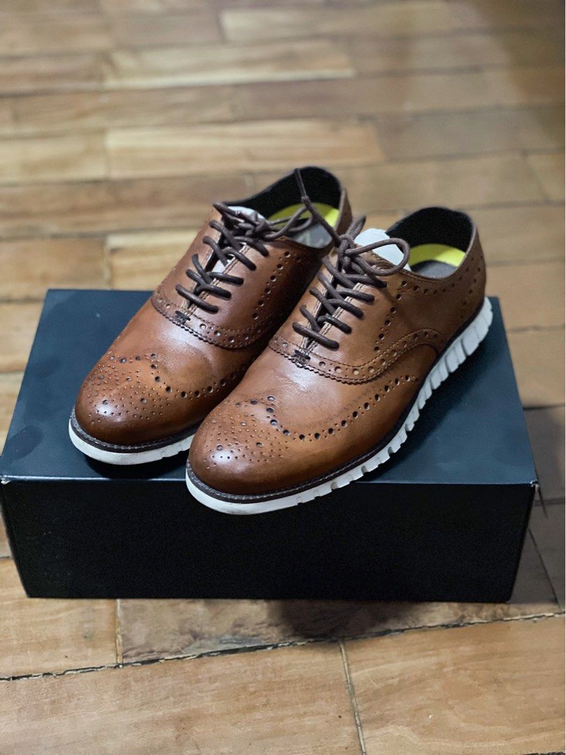 Cole Haan Zerogrand Wingtip Oxford British Tan Men s Fashion
