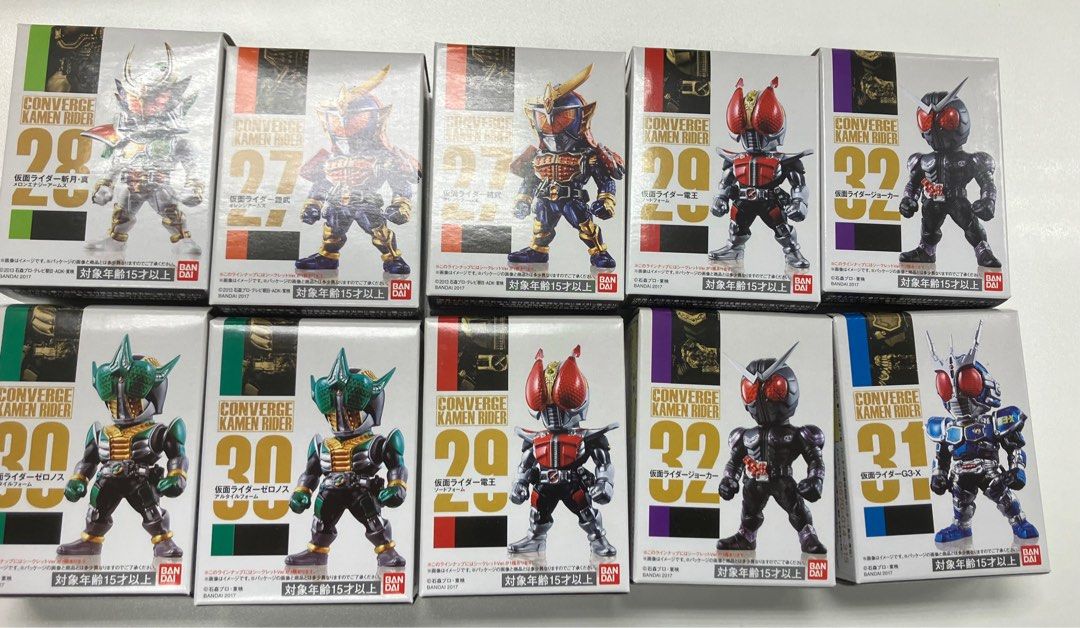 Converge kamen rider 6 全套十隻幪面超人鎧武+電王+W+G3-x