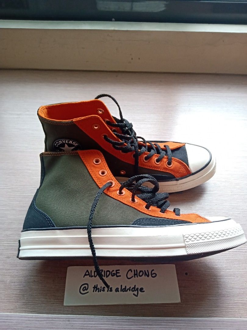 Converse green and best sale orange
