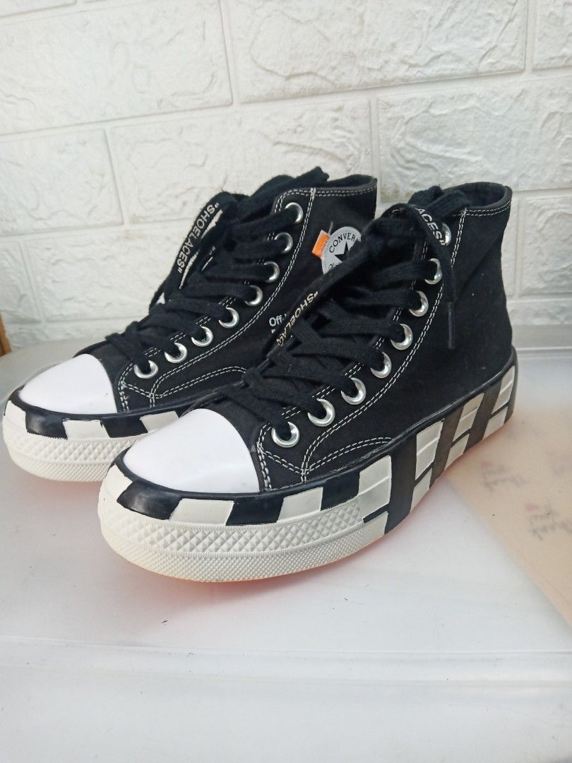 Off-white x converse online chuck 70 stripe black
