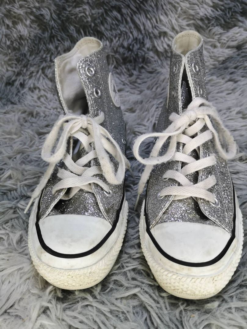 Converse womens discount silver glitter sneakers