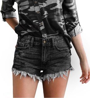 Cotton On the frayed mid rise shorts / denim shorts / hotpants