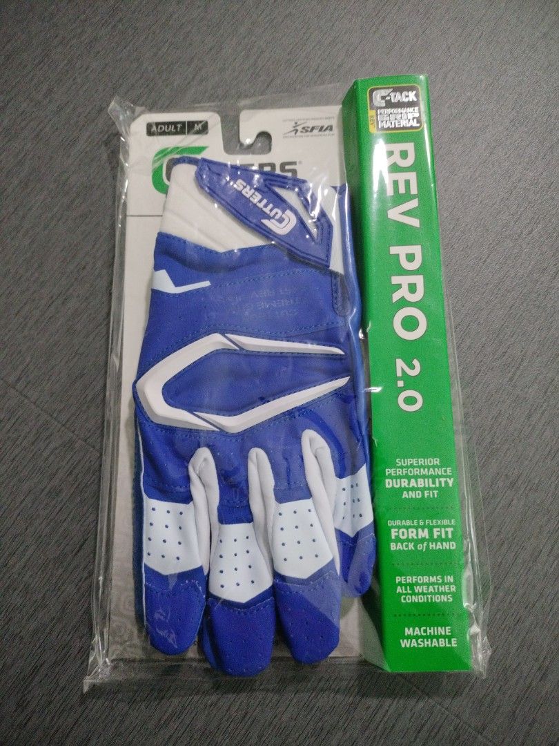 Cutters Rev Pro 2.0 Blue/White goalie glove, Men's Fashion, Activewear