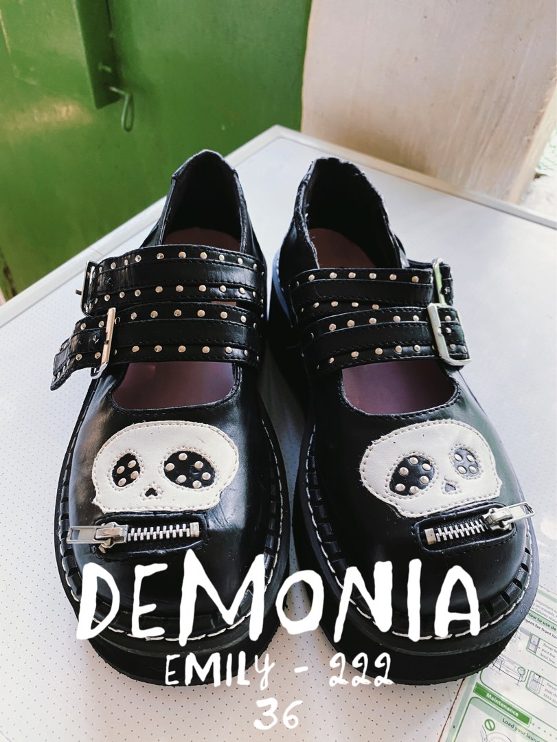 Demonia skull sales mary janes