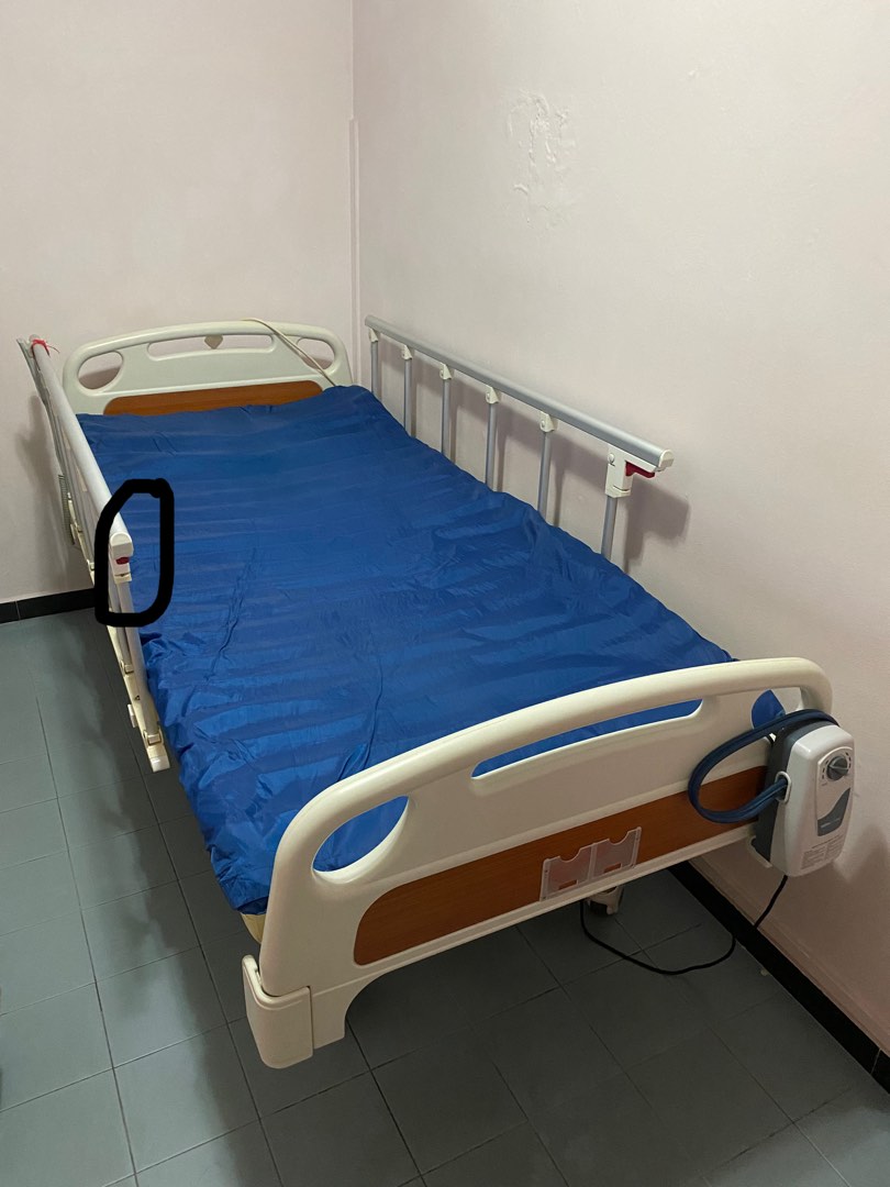 Electric Hospital Bed with air mattress, Furniture & Home Living