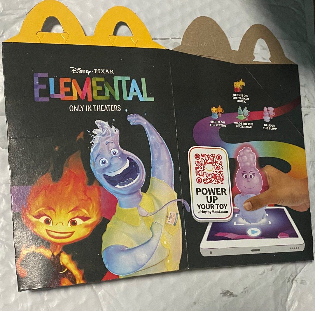 Elemental Disney Pixar McDonald's full set of 8 with happy meal box