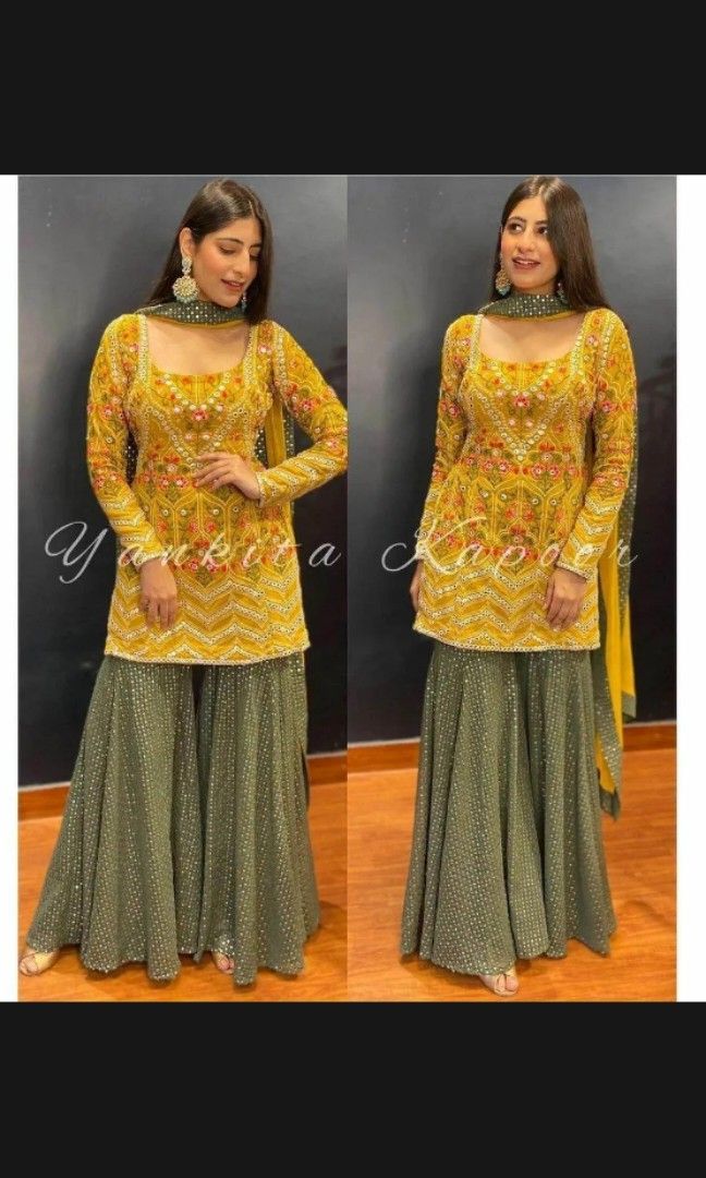 Punjabi suits with hotsell palazzo pants